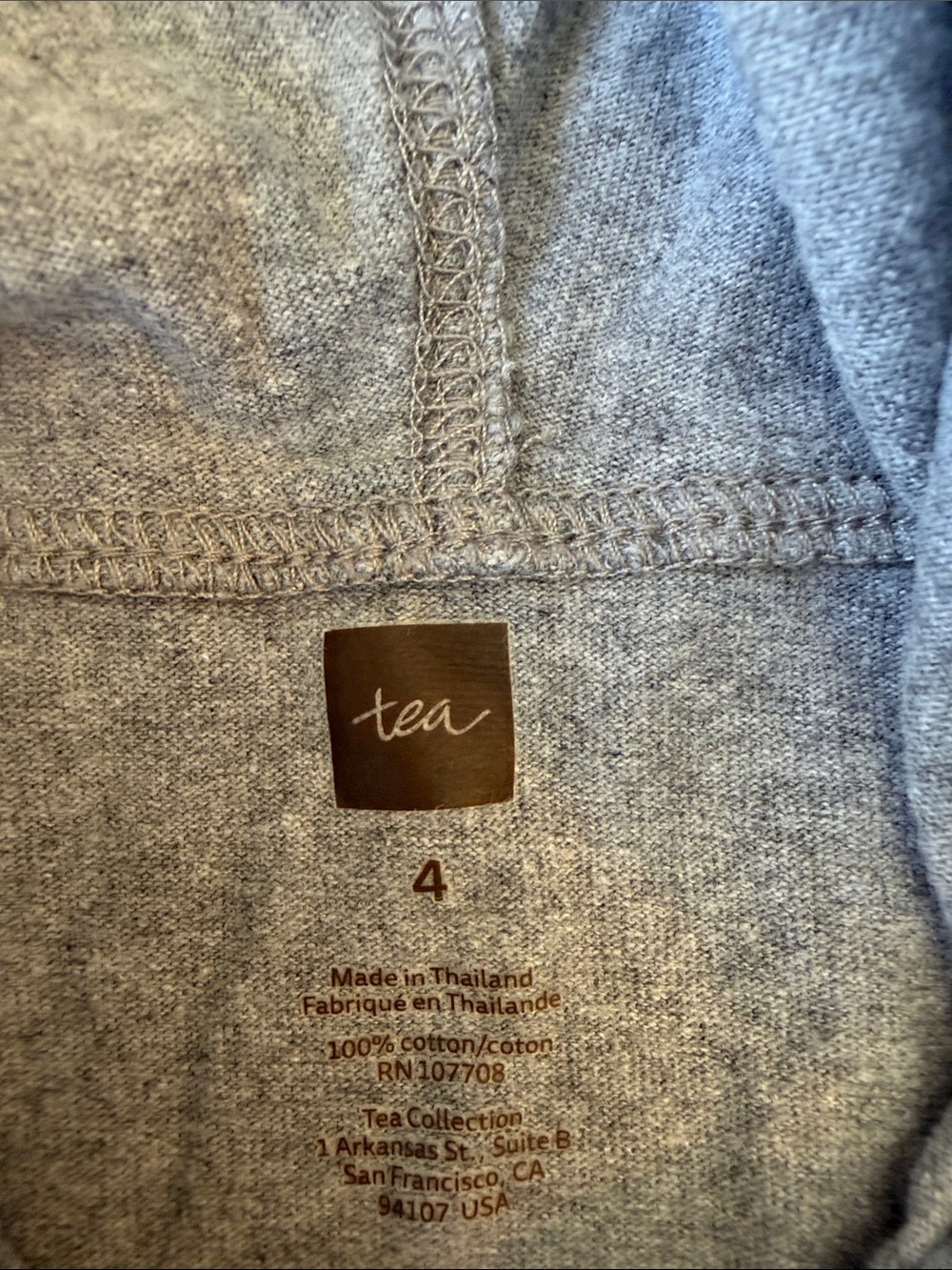 Tea Collection Kids Gray Houndstooth Hooded Long-Sleeve Tee - Picture 2 of 8